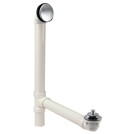 Westbrass Illusionary Overflow 12" & 4" Sch. 40 PVC Bath Waste & Overflow W/ Lift & Turn Bath Drain in Polishe 494244H-26